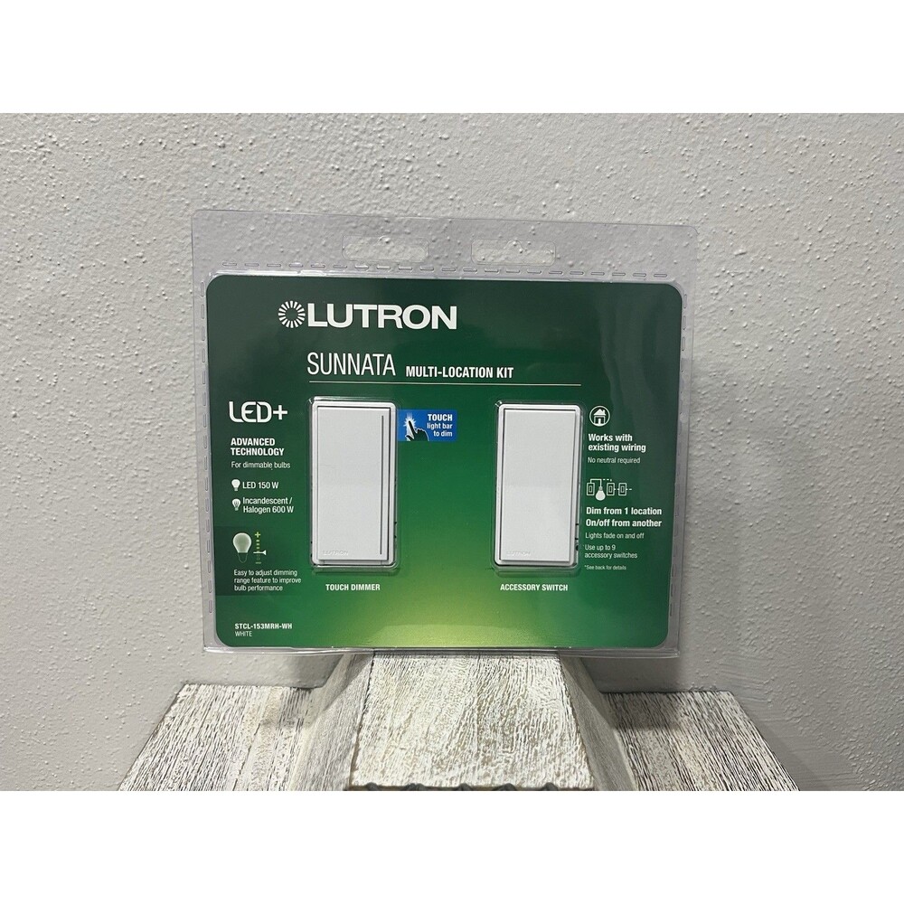 Lutron Sunnata LED+ Multi-Location Dimmer Kit White STCL-153MRH-WH 3-Way NEW